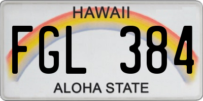 HI license plate FGL384