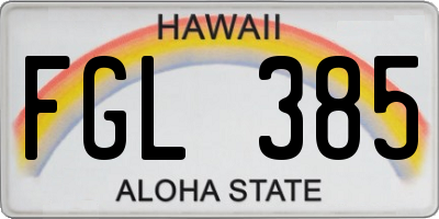 HI license plate FGL385