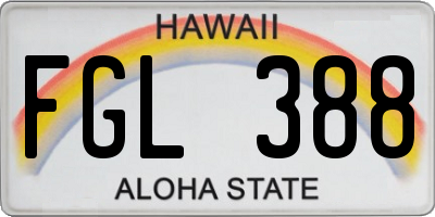 HI license plate FGL388