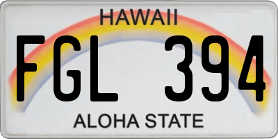 HI license plate FGL394
