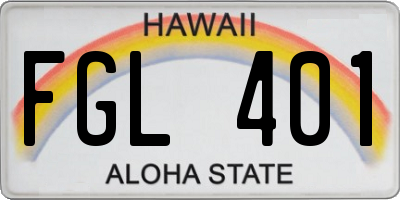 HI license plate FGL401