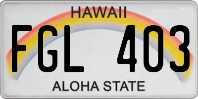 HI license plate FGL403