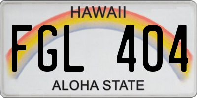 HI license plate FGL404