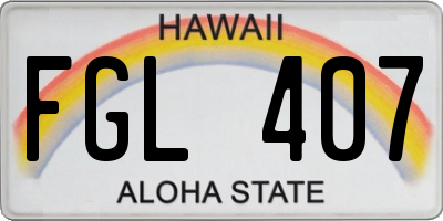 HI license plate FGL407
