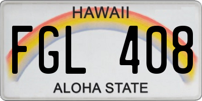 HI license plate FGL408