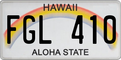 HI license plate FGL410