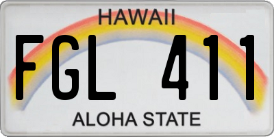 HI license plate FGL411