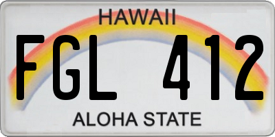 HI license plate FGL412