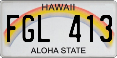 HI license plate FGL413