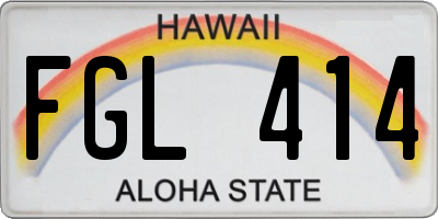 HI license plate FGL414