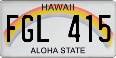 HI license plate FGL415