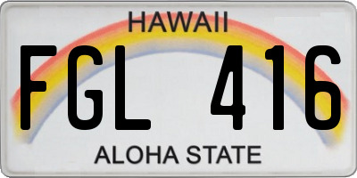 HI license plate FGL416