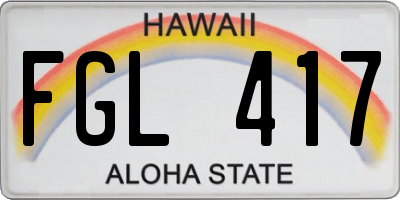 HI license plate FGL417