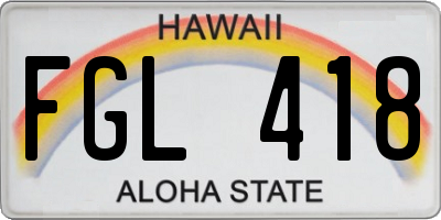 HI license plate FGL418