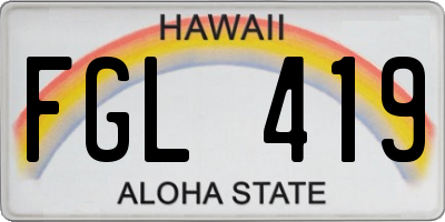 HI license plate FGL419