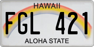 HI license plate FGL421
