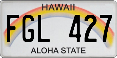 HI license plate FGL427
