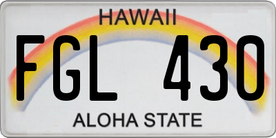 HI license plate FGL430