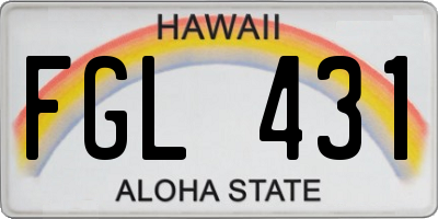 HI license plate FGL431