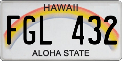 HI license plate FGL432