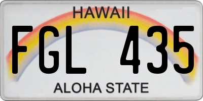 HI license plate FGL435