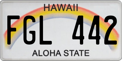 HI license plate FGL442