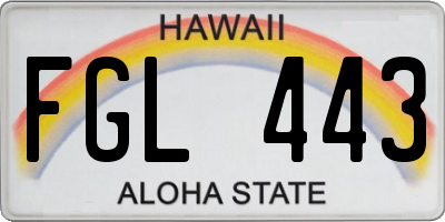 HI license plate FGL443