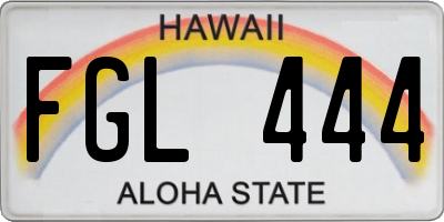 HI license plate FGL444