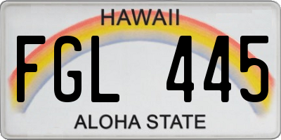 HI license plate FGL445