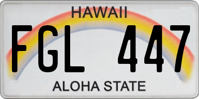 HI license plate FGL447