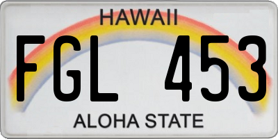 HI license plate FGL453