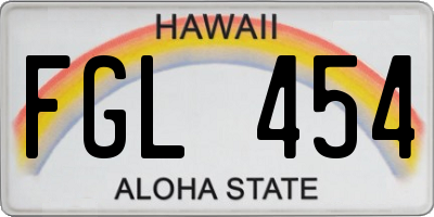 HI license plate FGL454
