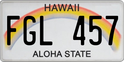 HI license plate FGL457