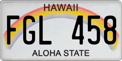 HI license plate FGL458