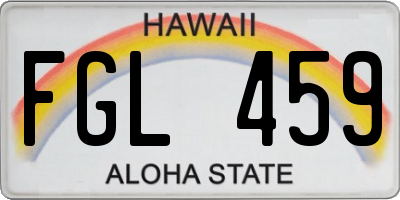 HI license plate FGL459