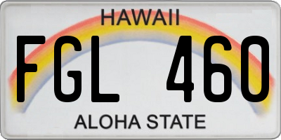 HI license plate FGL460