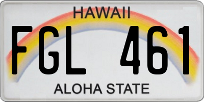 HI license plate FGL461