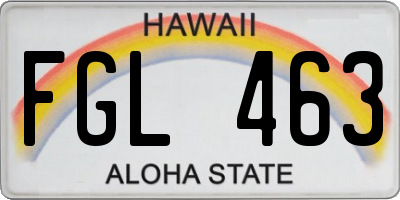 HI license plate FGL463