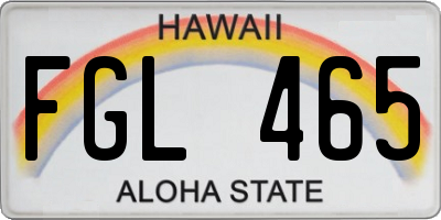 HI license plate FGL465