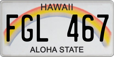 HI license plate FGL467