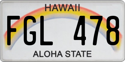 HI license plate FGL478