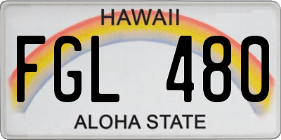 HI license plate FGL480