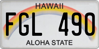 HI license plate FGL490