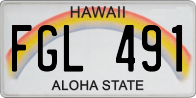 HI license plate FGL491