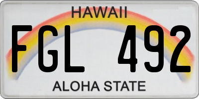 HI license plate FGL492