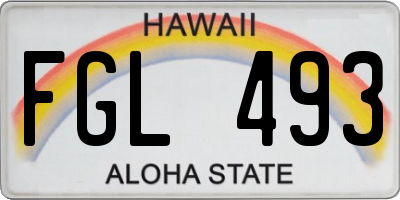 HI license plate FGL493