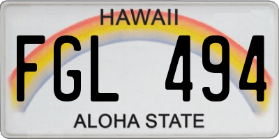 HI license plate FGL494