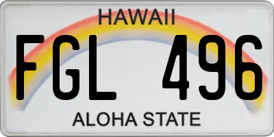 HI license plate FGL496