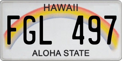 HI license plate FGL497