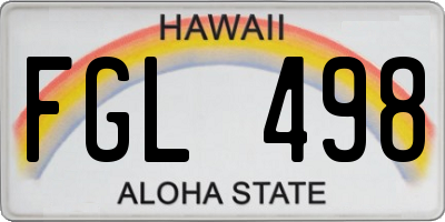 HI license plate FGL498